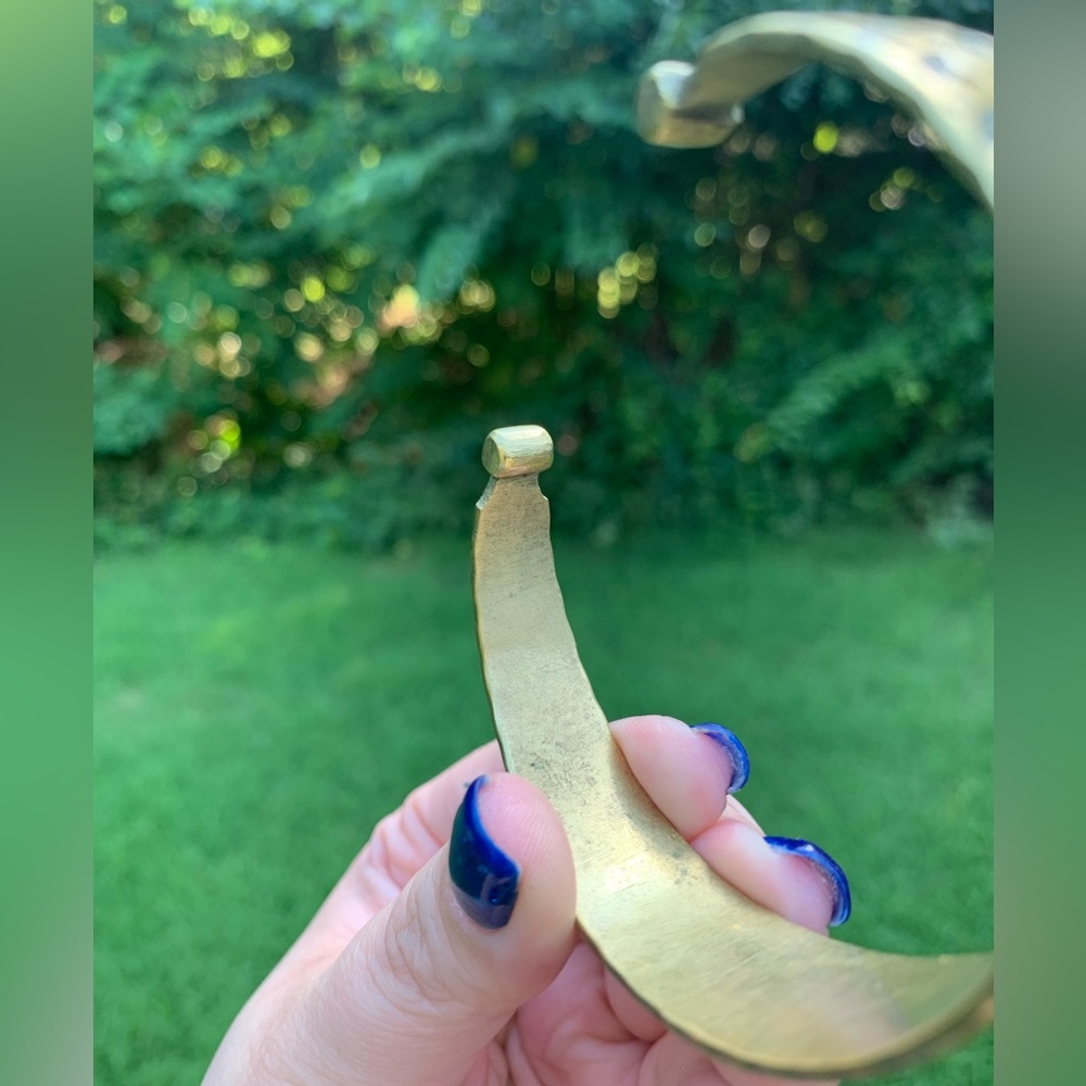 Patterned Hammered Brass Cuff - image 8